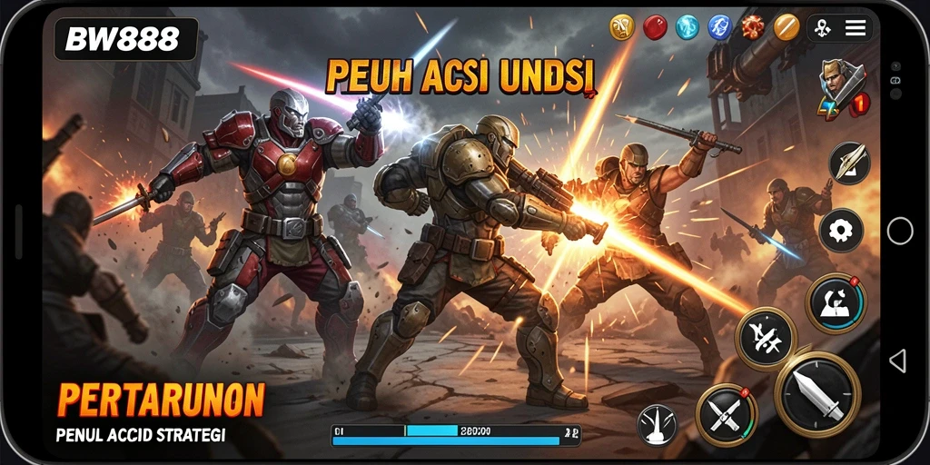 Tampilan gameplay BW888 yang intens dan penuh aksi pertarungan.