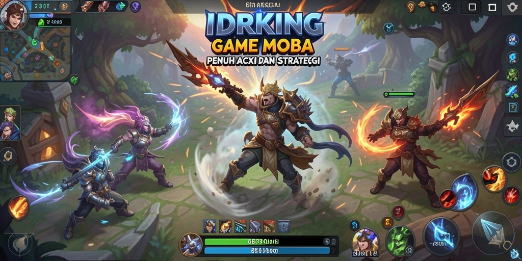 Tampilan gameplay seru dalam pertarungan 5v5 di IDRKING.
