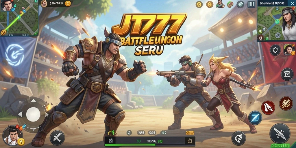 Tampak aksi seru dalam game Battle Royale JT777.