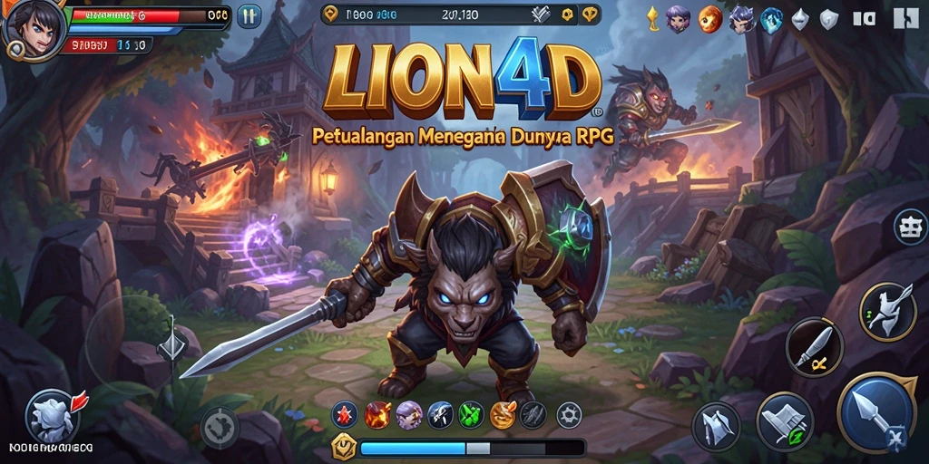 Screenshot menampilkan aksi seru dalam permainan RPG LION4D.