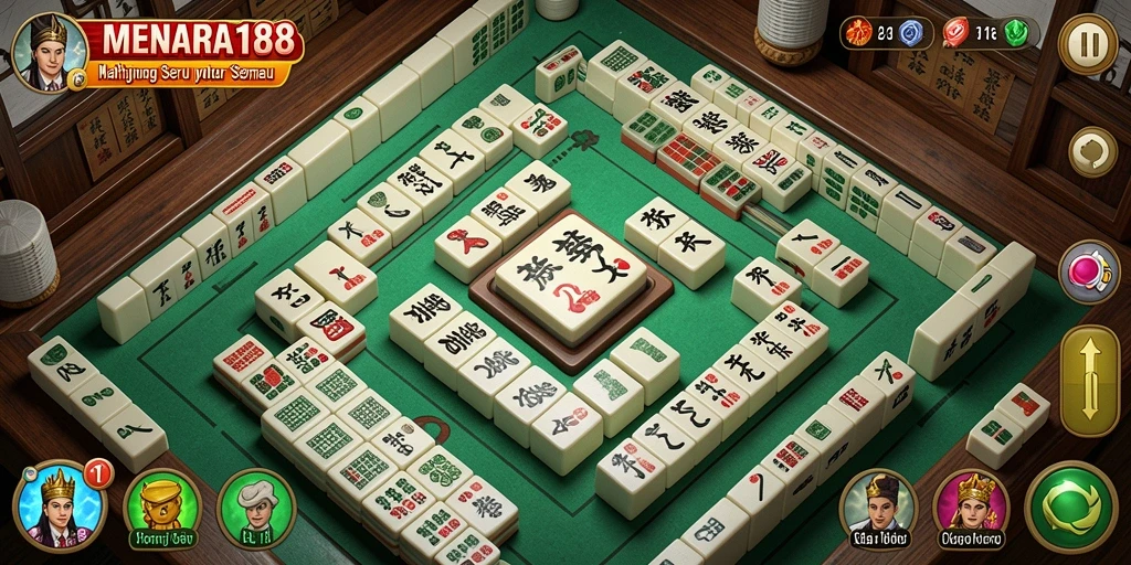 Screenshot MENARA188 menampilkan momen seru saat bermain Mahjong.
