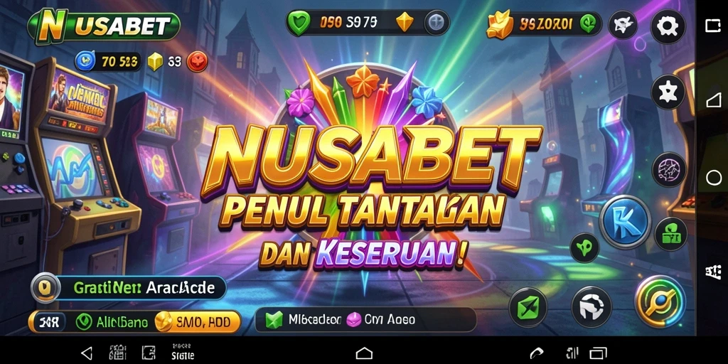 Gameplay seru NUSABET dengan tampilan warna-warni.