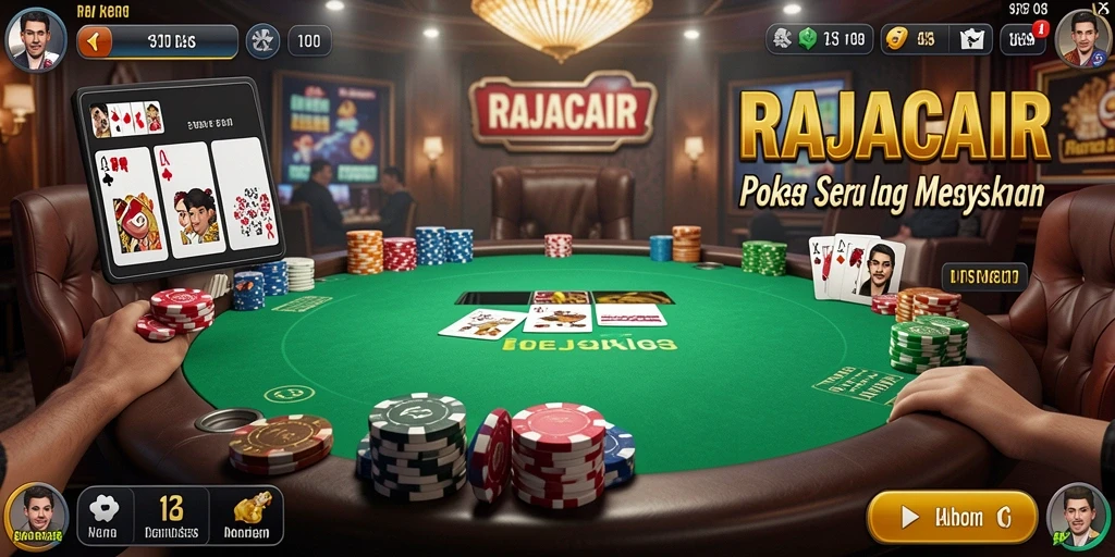 Tampilan gameplay RAJACAIR yang mendebarkan dan penuh strategi poker.