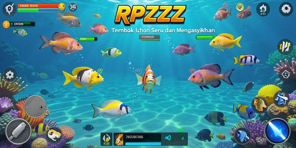 Tangkapan layar gameplay RPZZZ yang mendebarkan saat menembak ikan.