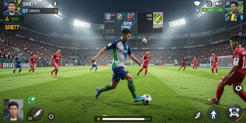 Screenshot gameplay SR877 yang menampilkan aksi seru di lapangan.