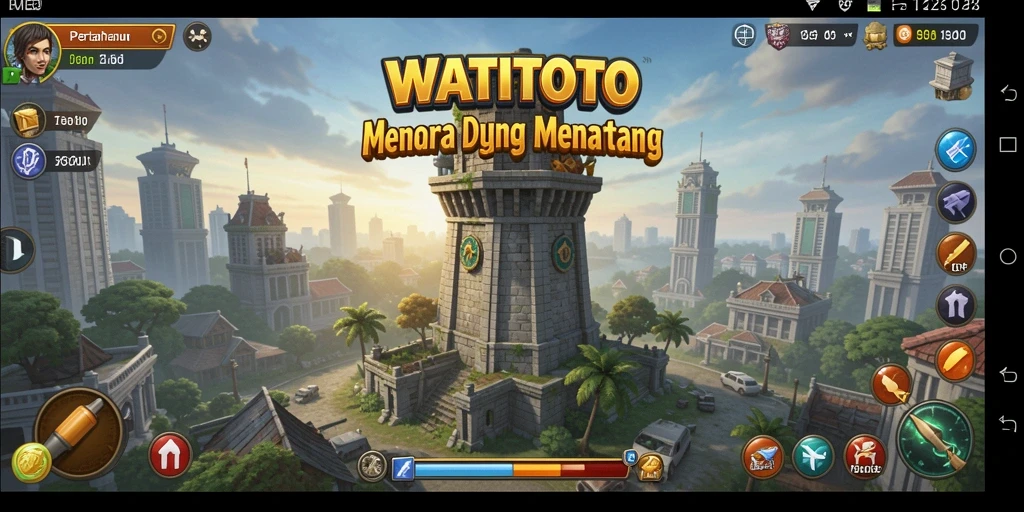 Tampilan menarik dari gameplay Tower Defense WATITOTO.